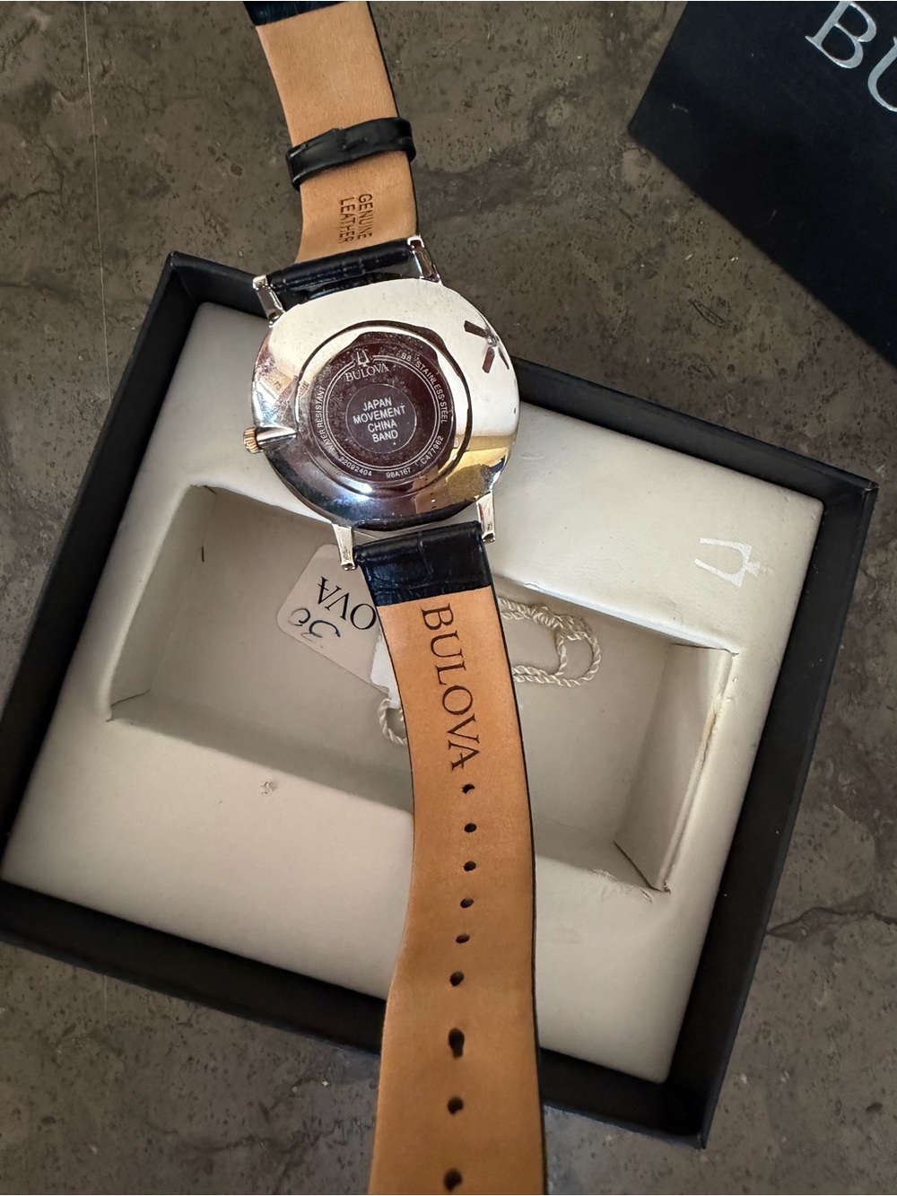 Bulova White and Black Taged Watch Box Accent - Picture 2 of 3